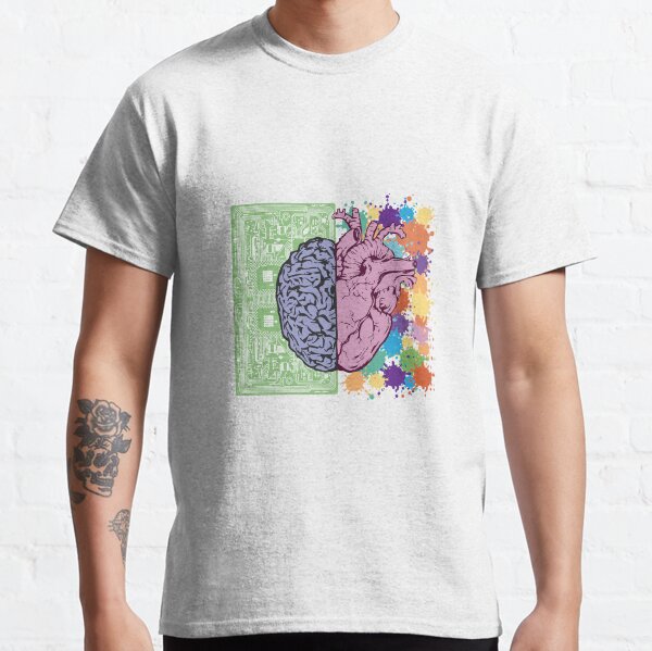 Brain and technology biotechnology color colorful Classic T-Shirt