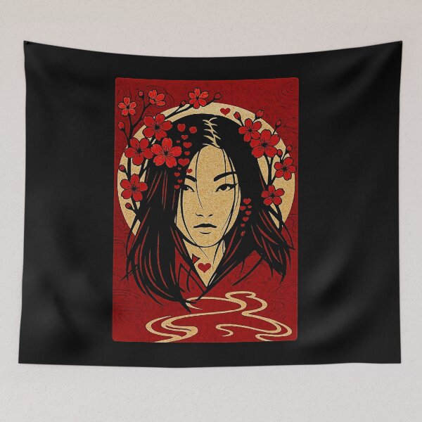 Item preview, The woman and the cherry flowers designed and sold by Helios Be. Lavsh.