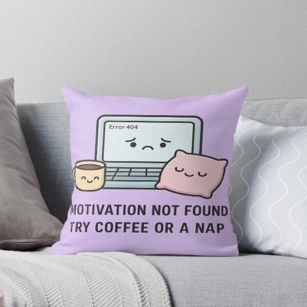 Item preview, Error 404: Motivation Not Found – Kawaii Self-Care Geek Design designed and sold by Pandomino Studio.