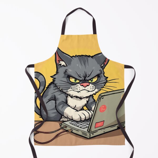 Item preview, Grumpy Cat on Laptop Cartoon designed and sold by ArtsyWishesShop.