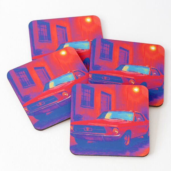 Artikelvorschau, Rotes Retro-Muscle-Car, Neonlicht. entworfen und verkauft von dakotii.