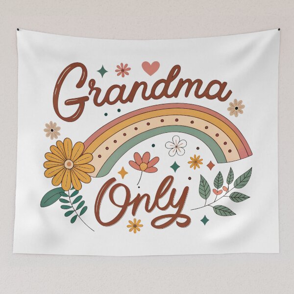 Item preview, Grandma Vibes Only – Retro Typography Floral Design designed and sold by VividOrganica.