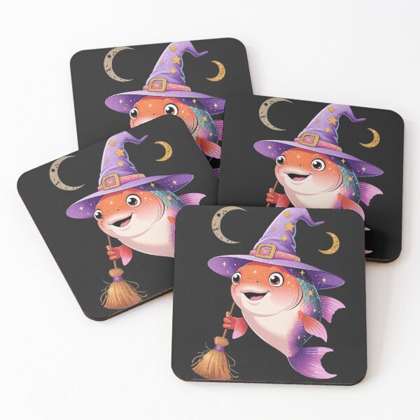 Item preview, Cute witch fish with purple hat and glow designed and sold by DariaCraft.