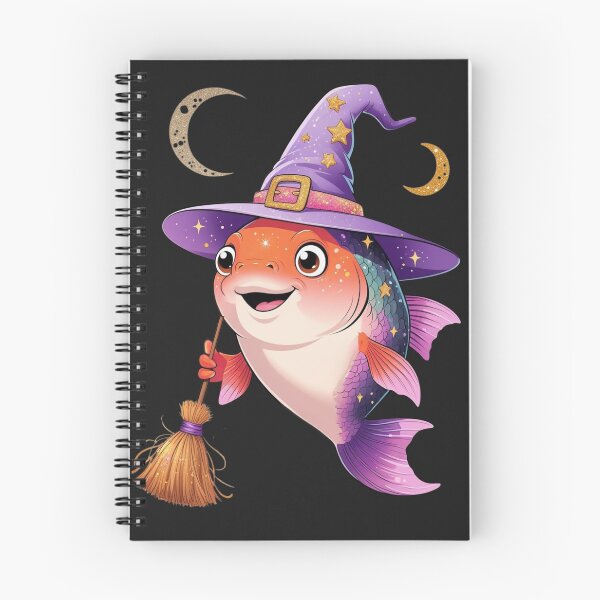 Item preview, Cute witch fish with purple hat and glow designed and sold by DariaCraft.