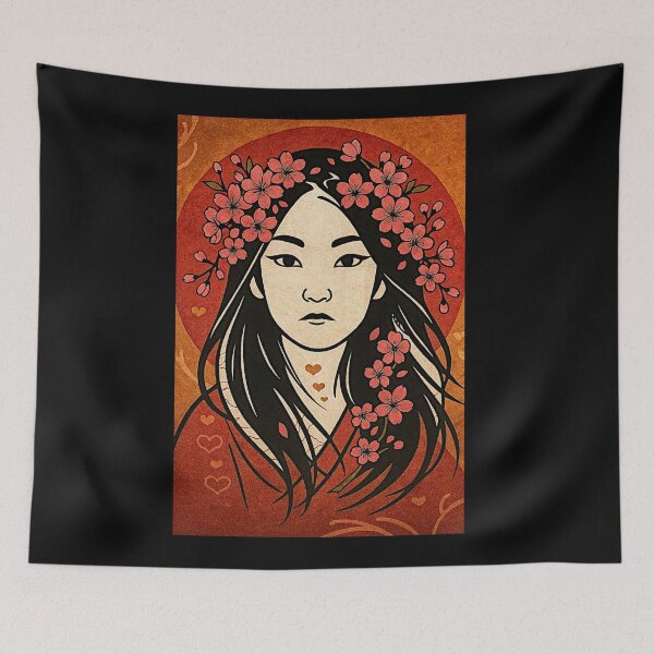 Item preview, The woman and the cherry flowers #2 designed and sold by Helios Be. Lavsh.