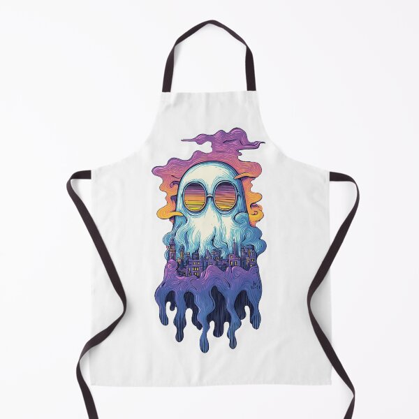 Item preview, Psychedelic Ghost City Sticker – Trippy Retro Vaporwave Aesthetic designed and sold by Line Designs By Duck.