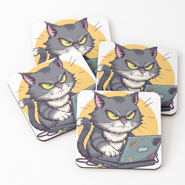 Item preview, Mad Coding Kitty designed and sold by ArtsyWishesShop.