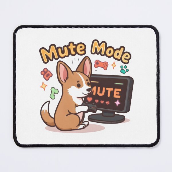 Item preview, Mute Mode – Kawaii Basenji Gamer Dog Design designed and sold by Snackwear Apparel.
