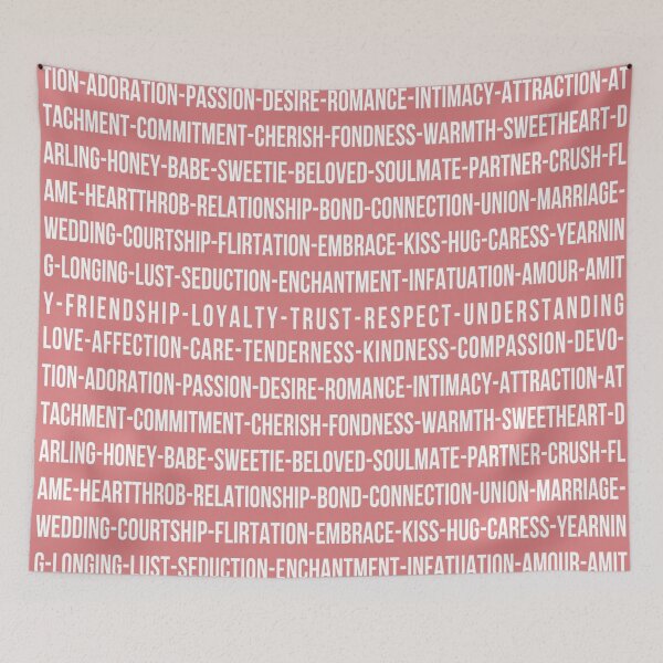 Item preview, Love word chain typography design designed and sold by DFLC Prints.