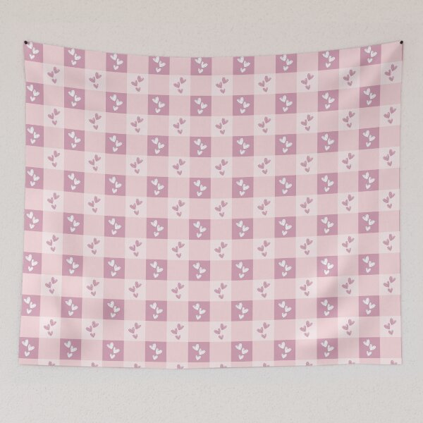 Item preview, Pink and Blush Gingham Heart Pattern designed and sold by PapuruDesigns.