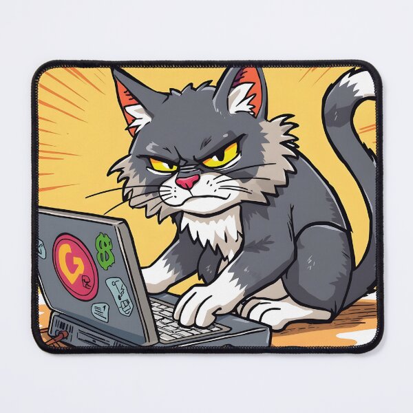 Item preview, Angry Cat Cartoon designed and sold by ArtsyWishesShop.