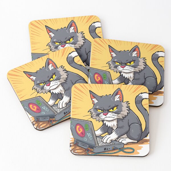 Item preview, Angry Cat Cartoon designed and sold by ArtsyWishesShop.