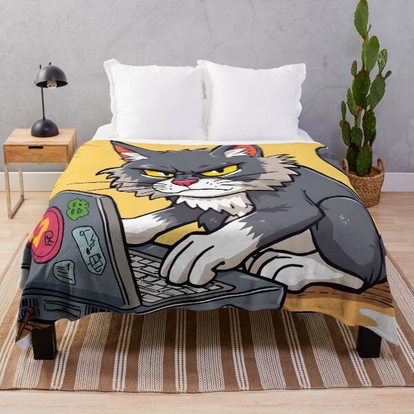 Item preview, Angry Cat Cartoon designed and sold by ArtsyWishesShop.