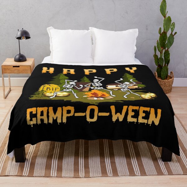 Item preview, Happy Camp-O-Ween Dancing Skeleton Funny Halloween Camping designed and sold by diahtshel.