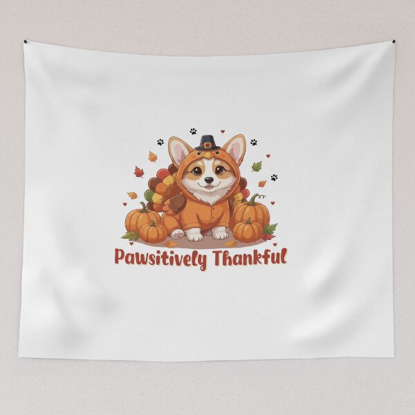 Item preview, Pawsitively Thankful Pembroke Welsh Corgi Thanksgiving Cute Fall designed and sold by The Real Life Symphony.