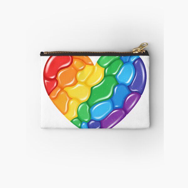 Item preview, Glossy Jelly Bean Rainbow Heart – Cute Colorful Pride Design designed and sold by DreamiCanvas.