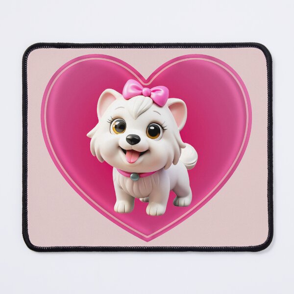 Item preview, Cute White Puppy in Heart designed and sold by Art-Arcade6.