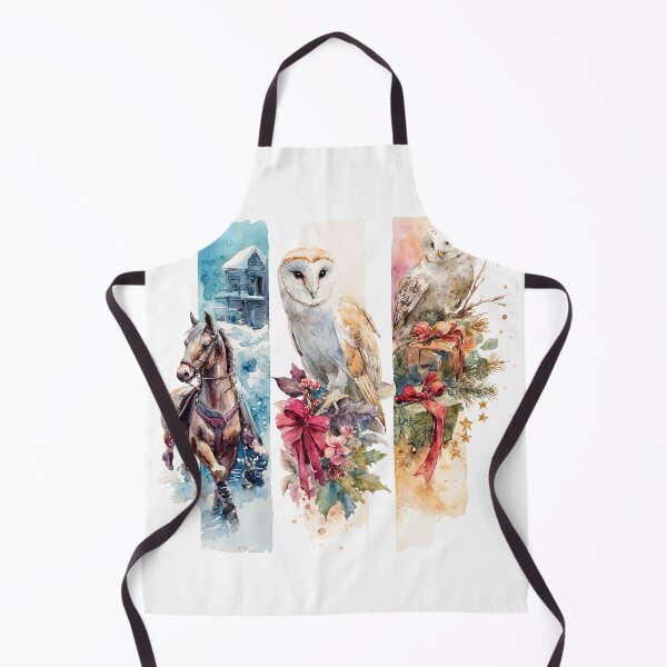 Item preview, Watercolor Winter Horse Owl Christmas Bookmark Collection designed and sold by Anastasiia Yurevych.