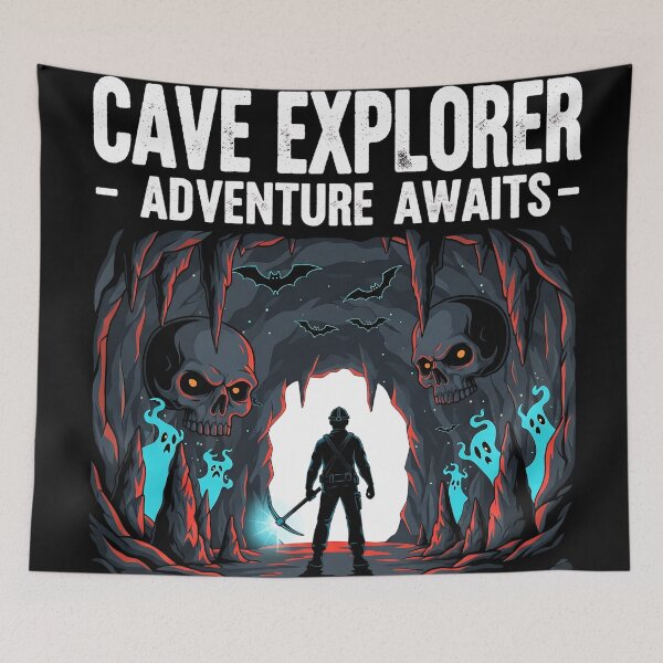 Item preview, Cave Explorer Adventure Awaits Horror Retro designed and sold by Joyful-Park.