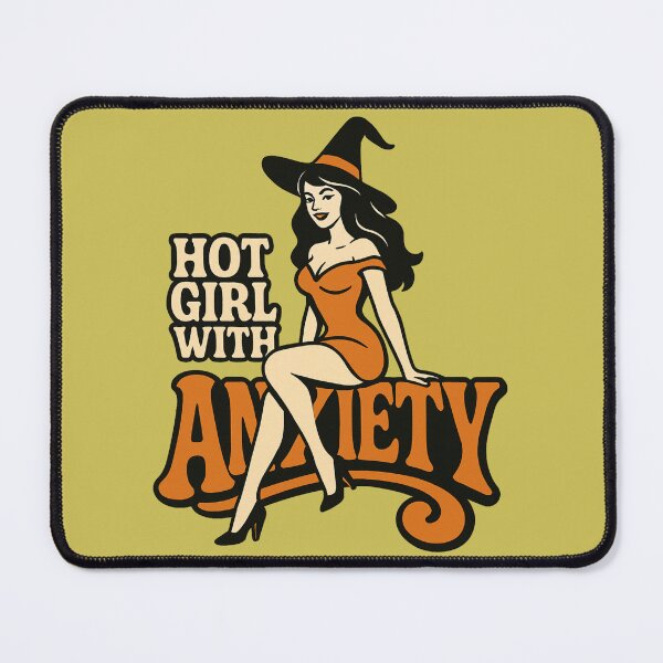 Item preview, Hot Girl With Anxiety Retro Witch Halloween designed and sold by Meandmyshop.