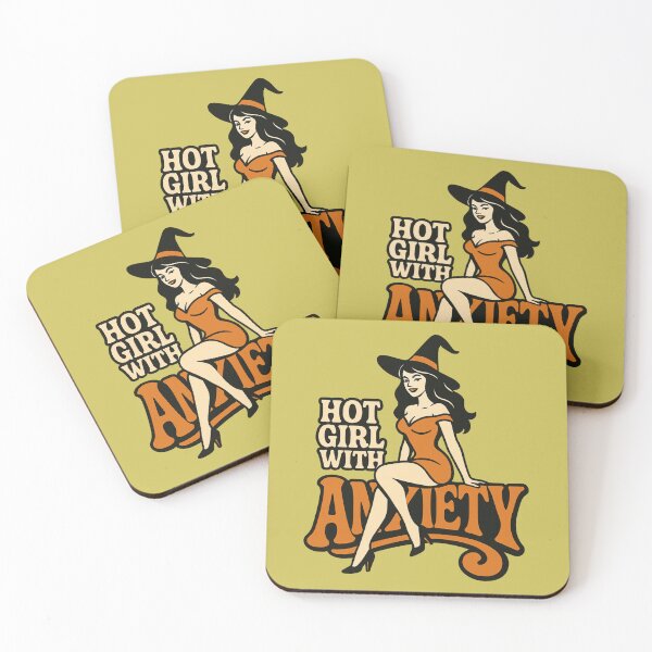 Item preview, Hot Girl With Anxiety Retro Witch Halloween designed and sold by Meandmyshop.