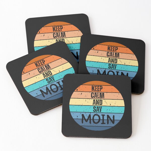 Item preview, Keep Calm and Say MOIN – Retro Sunset North German Design designed and sold by Fies-und-Fein.