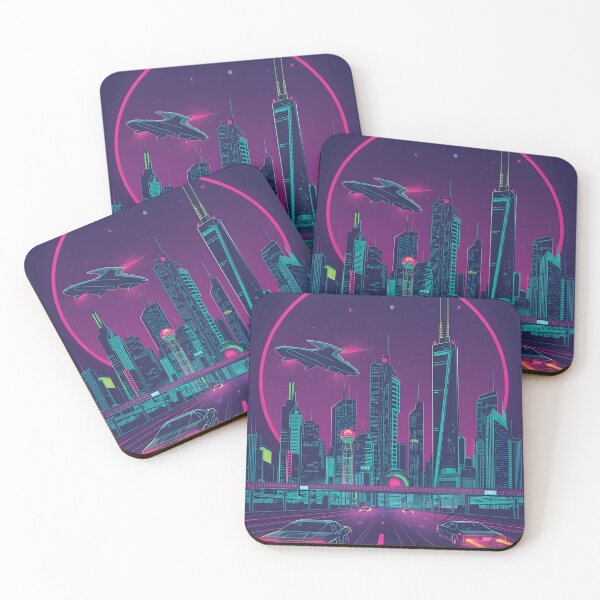 Item preview, Neon Cyberpunk Cityscape designed and sold by ArtsyWishesShop.