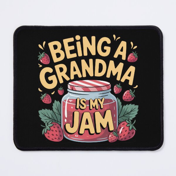 Item preview, Being a Grandma Is My Jam – Bold Yellow Text with Strawberry Jam Jar designed and sold by VividOrganica.