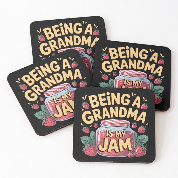 Item preview, Being a Grandma Is My Jam – Bold Yellow Text with Strawberry Jam Jar designed and sold by VividOrganica.