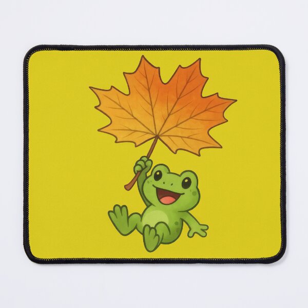 Item preview,  A Frog's Whimsical Autumn Flight on a Maple Leaf designed and sold by IraBum.