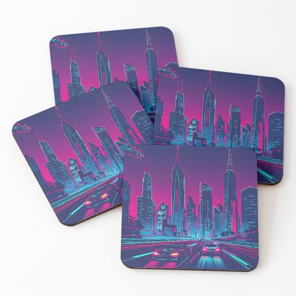 Item preview, Retro Futuristic Neon City designed and sold by ArtsyWishesShop.