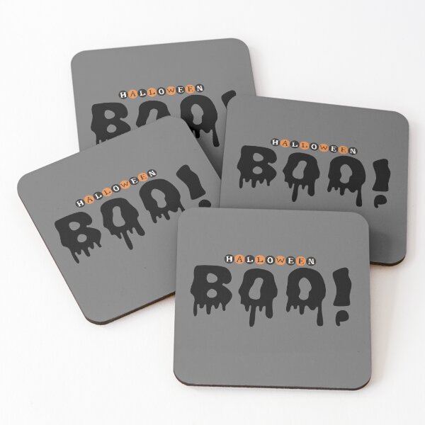 Item preview, Halloween "BOO!" dripping text with orange and black circles. designed and sold by CtyMark.
