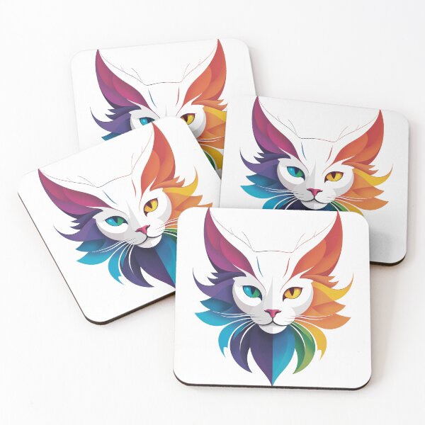 Item preview, Rainbow Cat Head designed and sold by PolinaMirralisa.