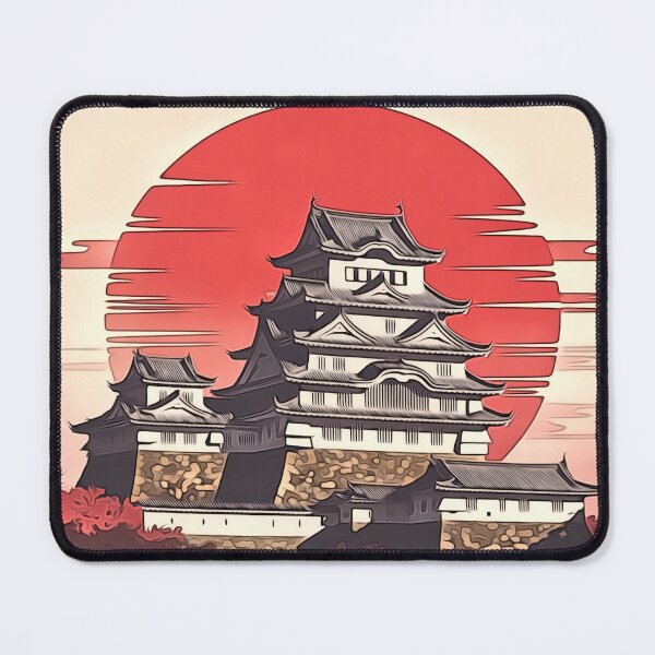 Item preview, Hemiji Castle Japan Sumi-e Abstract designed and sold by chateauxstudios.