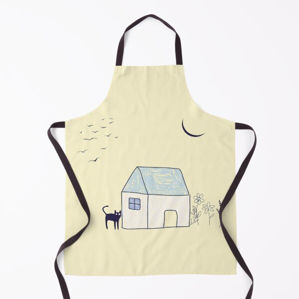 Item preview, Doodle House and Indigo Cat: Children's Design in Baby Blue and Light Background designed and sold by AcuarelasCA.