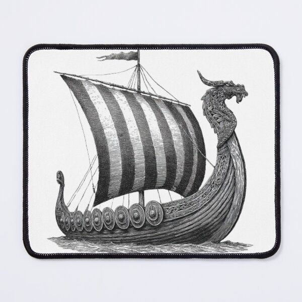 Item preview, Viking Drakkar – Norse Longship designed and sold by AlexLineArt.