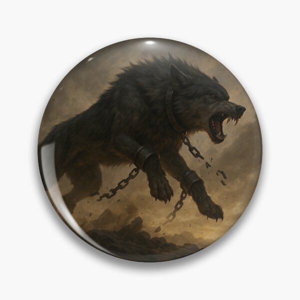 Item preview, Fenrir Breaking the Chains – Epic Norse Wolf of Ragnarok Wall Art designed and sold by NorseDrip.