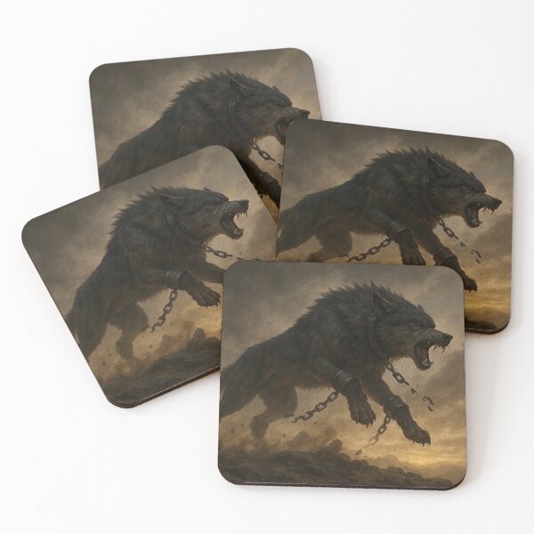 Item preview, Fenrir Breaking the Chains – Epic Norse Wolf of Ragnarok Wall Art designed and sold by NorseDrip.