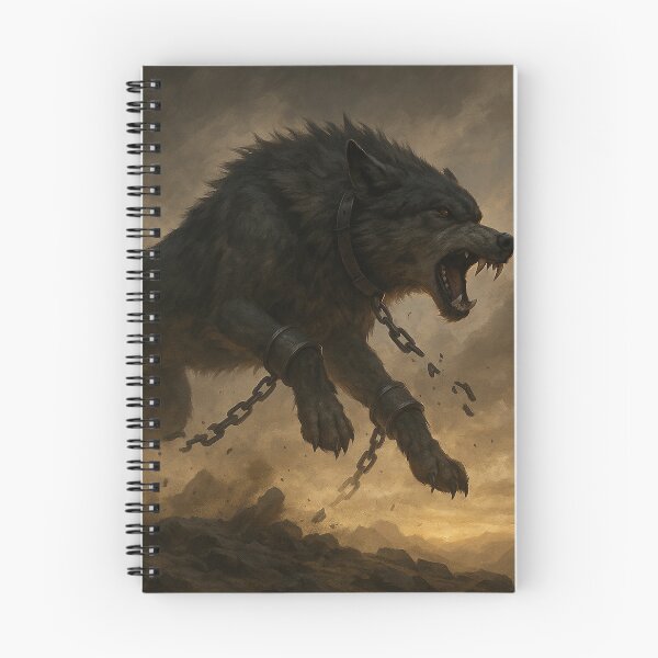 Item preview, Fenrir Breaking the Chains – Epic Norse Wolf of Ragnarok Wall Art designed and sold by NorseDrip.