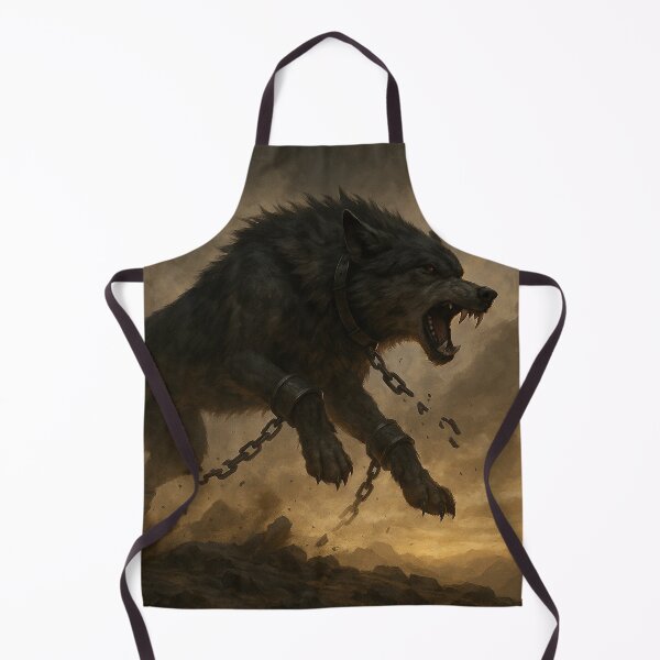 Item preview, Fenrir Breaking the Chains – Epic Norse Wolf of Ragnarok Wall Art designed and sold by NorseDrip.