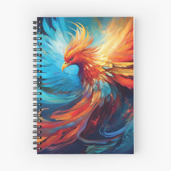 Item preview, Mythical Phoenix Rising in Blue and Red Flames designed and sold by MDKey DESIGN.