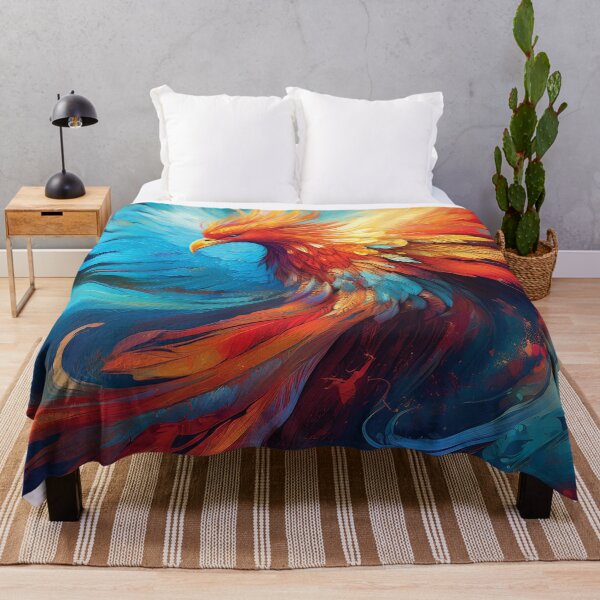 Item preview, Mythical Phoenix Rising in Blue and Red Flames designed and sold by MDKey DESIGN.