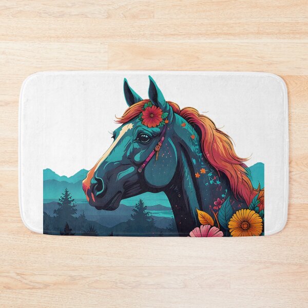 Item preview, Black horses and flowers in the wild designed and sold by Ammar Studio.