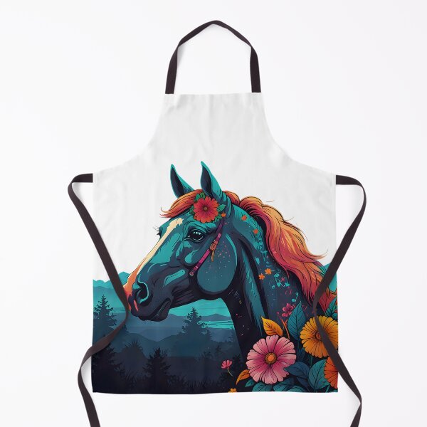 Item preview, Black horses and flowers in the wild designed and sold by Ammar Studio.