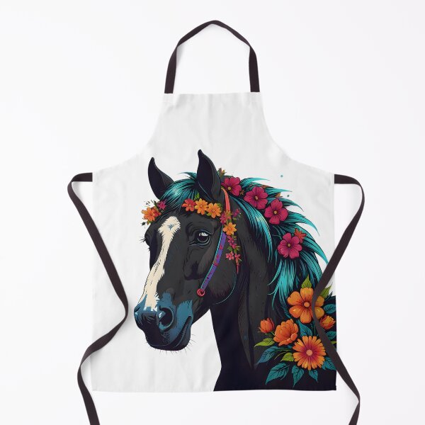 Item preview, Beauty Black horses and flowers designed and sold by Ammar Studio.