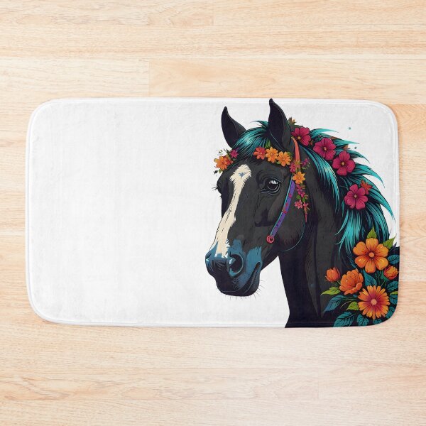 Item preview, Beauty Black horses and flowers designed and sold by Ammar Studio.