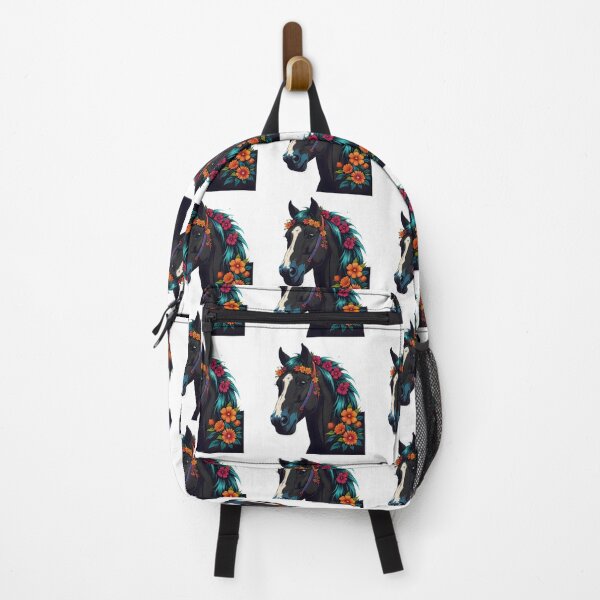 Item preview, Beauty Black horses and flowers designed and sold by Ammar Studio.