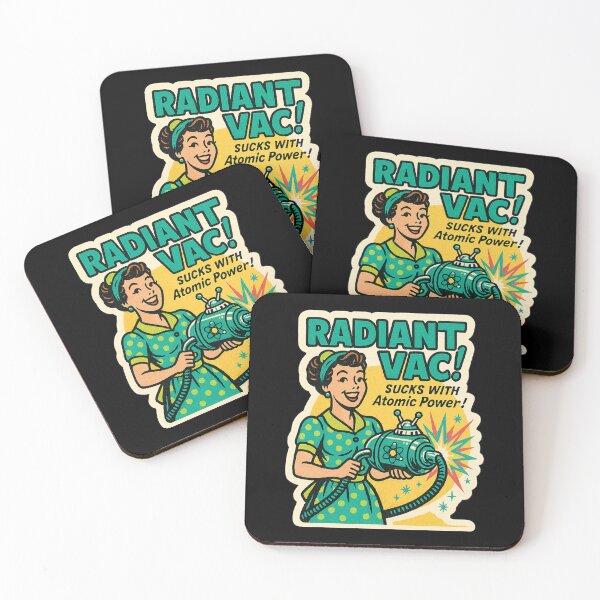 Item preview, Retro Housewife Vacuum Sticker – Vintage Atomic Age Comic Art, Funny Cleaning Parody Gift designed and sold by JacobKAurumhead.