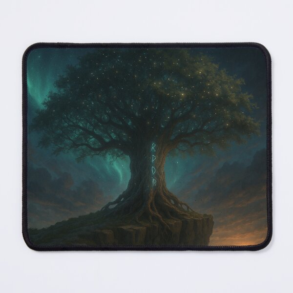 Item preview, Yggdrasil – The Norse Tree of Life with Runes and Starlight – Epic Fantasy Wall Art designed and sold by NorseDrip.