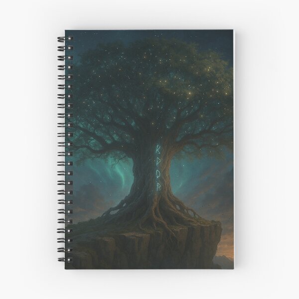 Item preview, Yggdrasil – The Norse Tree of Life with Runes and Starlight – Epic Fantasy Wall Art designed and sold by NorseDrip.